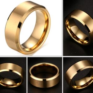 Black Metal Wedding Bands for Him, Wedding Rings for Men