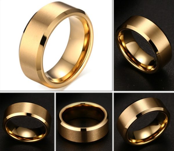 Black Metal Wedding Bands for Him, Wedding Rings for Men