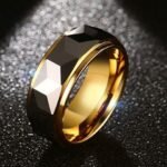 Two Tone Wedding Band for Him, 2 Tone Mens Wedding Ring
