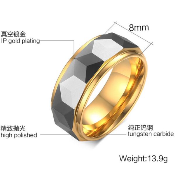 Two Tone Wedding Band for Him, 2 Tone Mens Wedding Rings