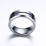 White Tungsten Carbide Ring, Mens Wedding Rings Tungsten