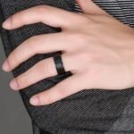black tungsten wedding bands Black Tungsten Mens Ring, Wedding Bands for Him