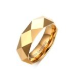 tungsten carbide wedding rings tungsten gold wedding bands, mens gold tungsten wedding bands, gold tungsten ring, faceted tungsten ring, mens gold wedding bands