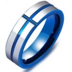 tungsten rings blue tungsten wedding bands, tungsten rings for men