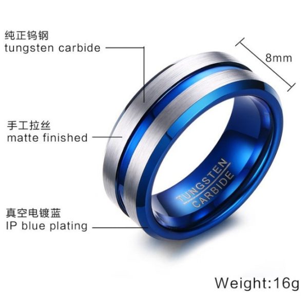 Mens Engraved Wedding Bands， Personalized Tungsten Rings for Him