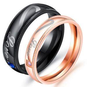 titanium ring His and Hers Matching Promise Rings set