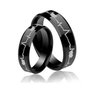 tungsten wedding bands His and Hers Tungsten Wedding Bands, black wedding ring sets 1