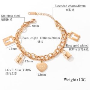 Double Chain Bracelet Bangles for Women