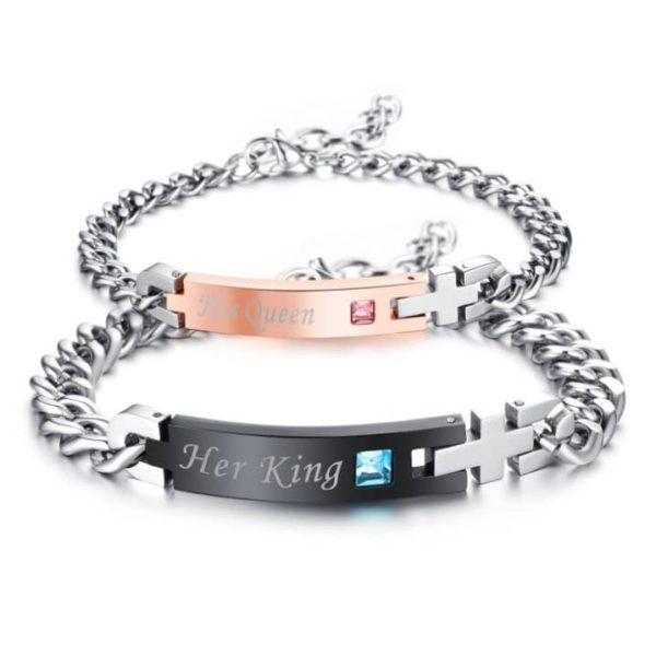 Her King His Queen Bracelet Matching Couple Bracelets