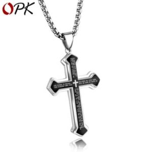 Mens Cross Necklace Promise Necklace for Him