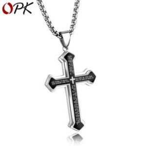 Mens Cross Necklace Promise Necklace for Him