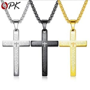 Mens Cross Pendant Promise Necklace for Boyfriend