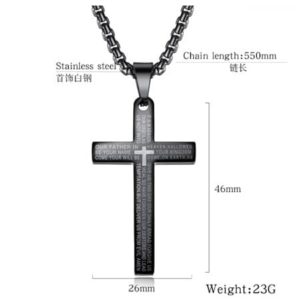 Mens Cross Pendant Promise Necklace for Boyfriend jewelry