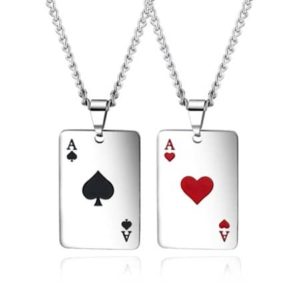 Playing Card Pendant Boyfriend and Girlfriend Necklace
