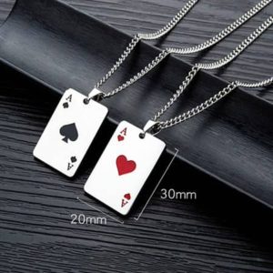 Playing Card Pendant Boyfriend and Girlfriend Necklace jewelry