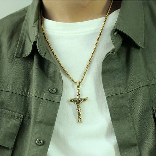 jesus cross necklace, jesus cross pendant, jesus pendant, cross pendants for guys, male cross necklace