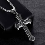 mens cross necklace, promise necklace for him jewelry