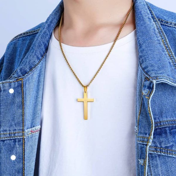 mens cross pendant, promise necklace for boyfriend