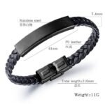 Wholesale Black Mens Leather Bracelets Braided | Boys Bracelet - Image 4