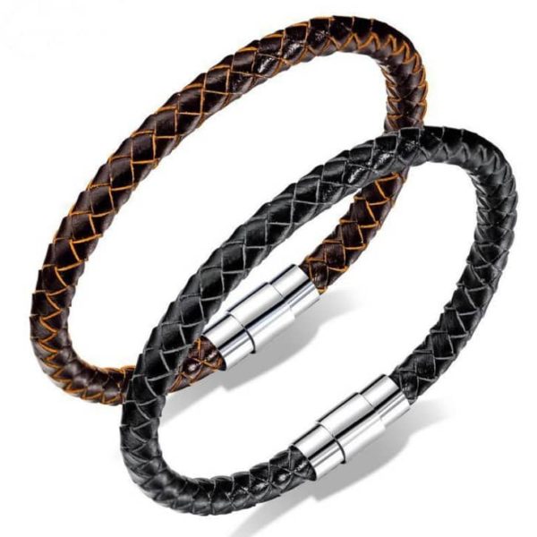 mens leather woven bracelet, mens bracelets