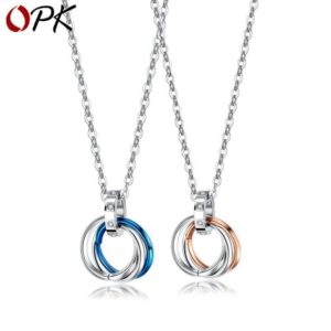 three ring necklace, boyfriend and girlfriend matching necklaces jewelry